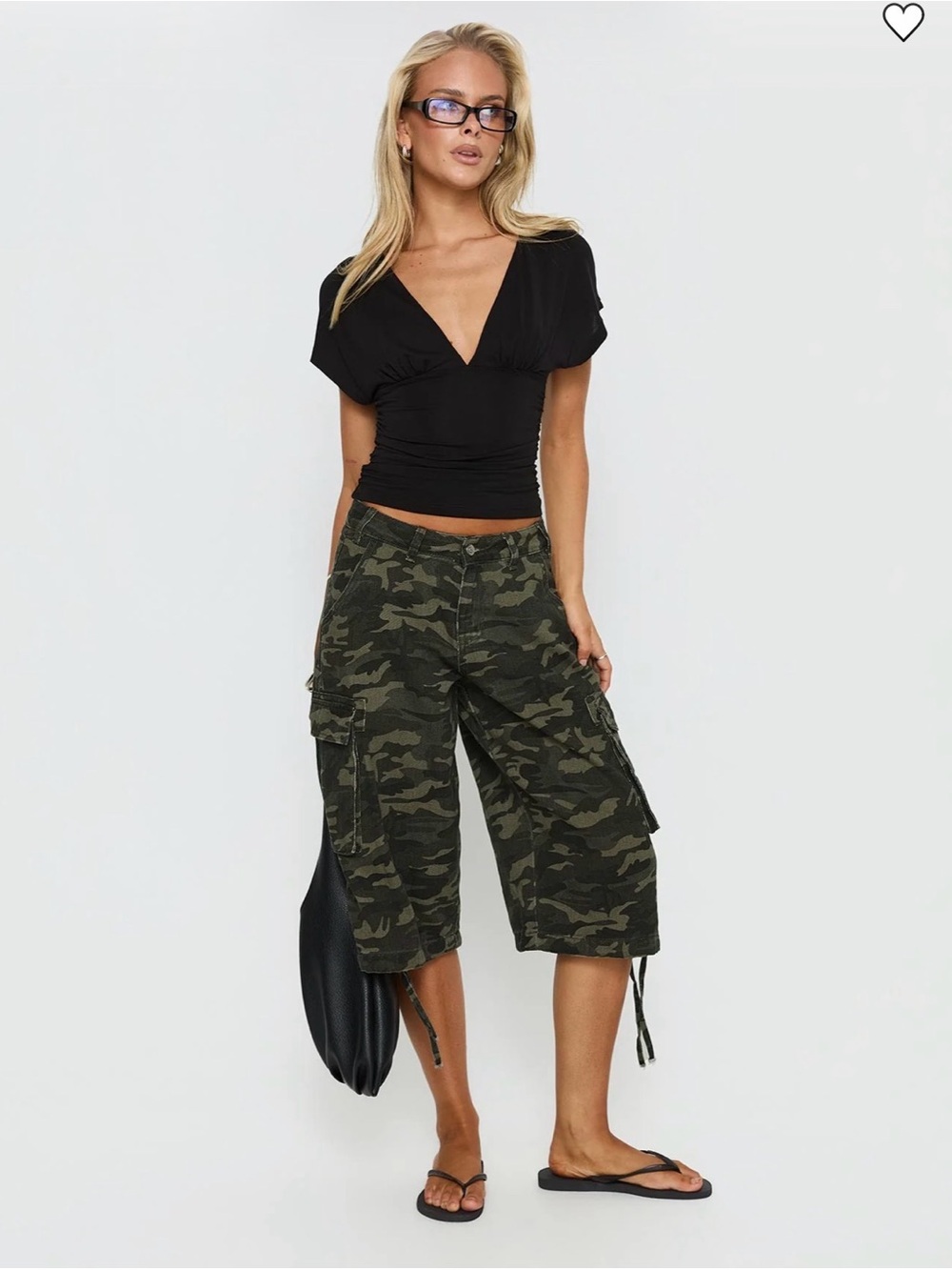 Princess Polly Hudsen Longline Cargo Shorts Camo